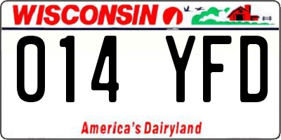 WI license plate 014YFD