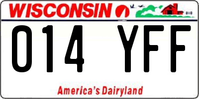 WI license plate 014YFF