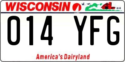 WI license plate 014YFG