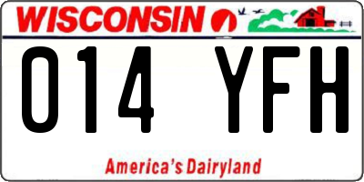WI license plate 014YFH