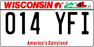 WI license plate 014YFI
