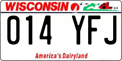 WI license plate 014YFJ