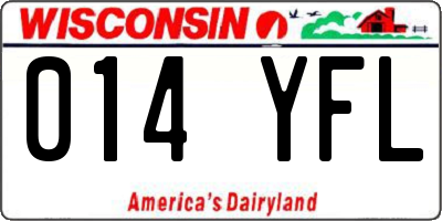 WI license plate 014YFL