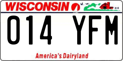 WI license plate 014YFM