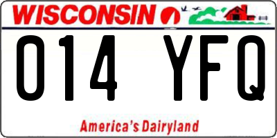 WI license plate 014YFQ