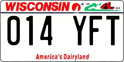 WI license plate 014YFT
