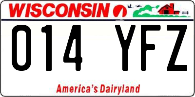 WI license plate 014YFZ