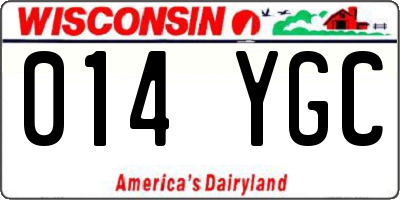 WI license plate 014YGC