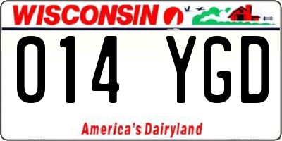 WI license plate 014YGD