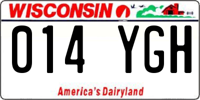 WI license plate 014YGH