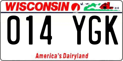 WI license plate 014YGK