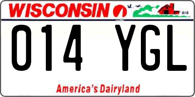 WI license plate 014YGL