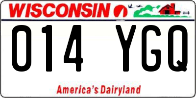 WI license plate 014YGQ