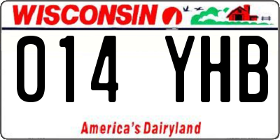 WI license plate 014YHB