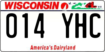 WI license plate 014YHC