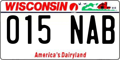 WI license plate 015NAB