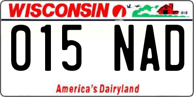 WI license plate 015NAD