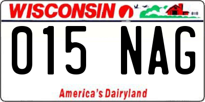 WI license plate 015NAG
