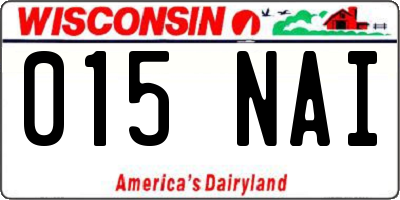 WI license plate 015NAI