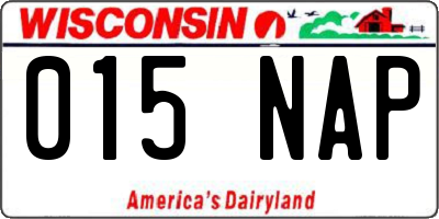 WI license plate 015NAP