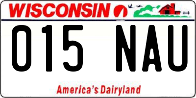 WI license plate 015NAU