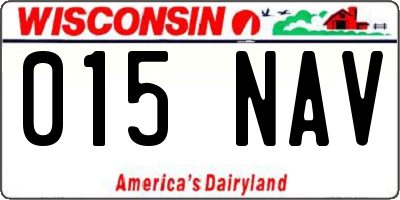 WI license plate 015NAV
