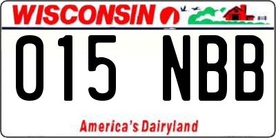 WI license plate 015NBB