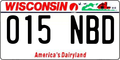 WI license plate 015NBD