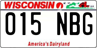WI license plate 015NBG