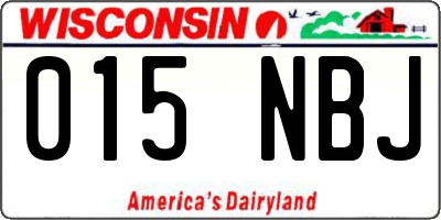 WI license plate 015NBJ