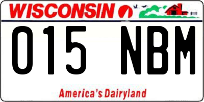 WI license plate 015NBM