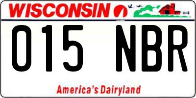 WI license plate 015NBR
