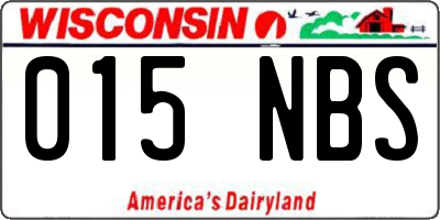 WI license plate 015NBS