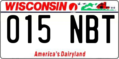 WI license plate 015NBT