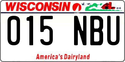 WI license plate 015NBU