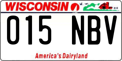 WI license plate 015NBV