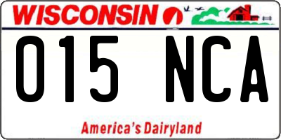 WI license plate 015NCA