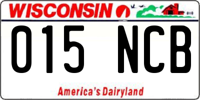 WI license plate 015NCB