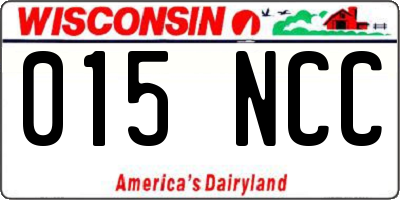 WI license plate 015NCC