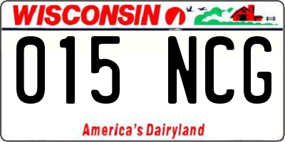 WI license plate 015NCG