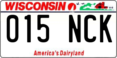 WI license plate 015NCK