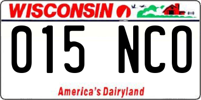 WI license plate 015NCO