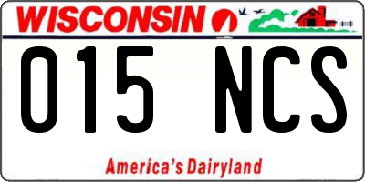 WI license plate 015NCS