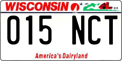 WI license plate 015NCT
