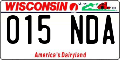 WI license plate 015NDA