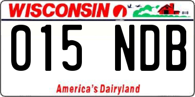 WI license plate 015NDB