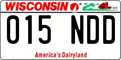 WI license plate 015NDD