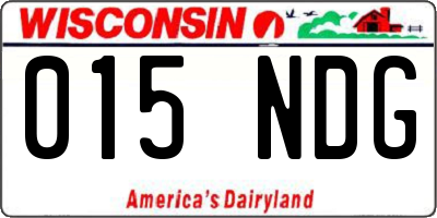 WI license plate 015NDG