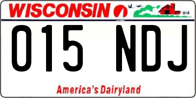 WI license plate 015NDJ