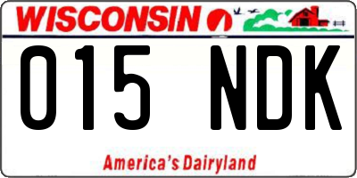 WI license plate 015NDK